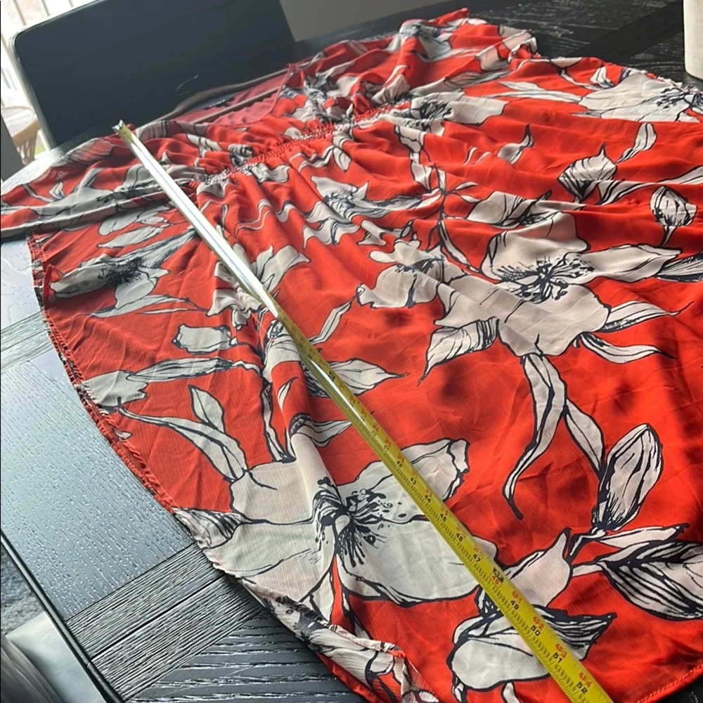 SLNY Red And White Flutter Sleeve Sundress Size 10‎  Vacation, Resort  Flowy